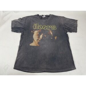 The Doors Short Sleeve Heavyweight Cotton T Shirt Mens Size L Gray Vintage